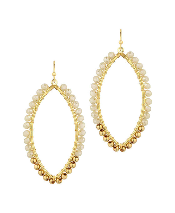 Glass & Metal Marquise Woven Earring