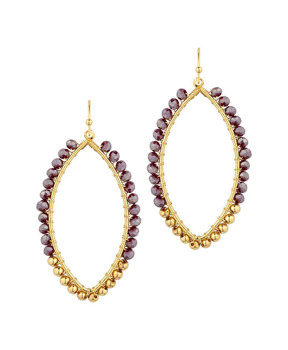 Glass & Metal Marquise Woven Earring