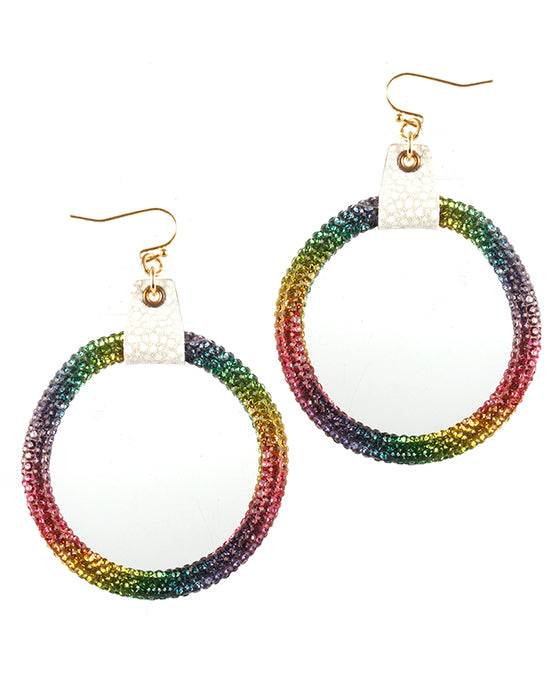 Glitter Leather Tube Earring