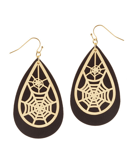 Leather Open Cut Halloween Earring