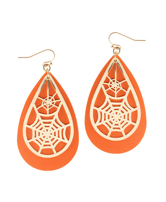 Leather Open Cut Halloween Earring