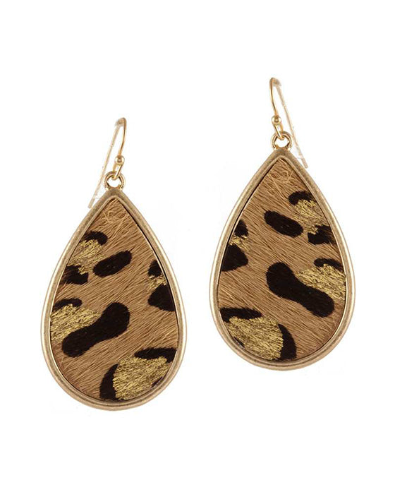 Cowhide Animal Print Earring