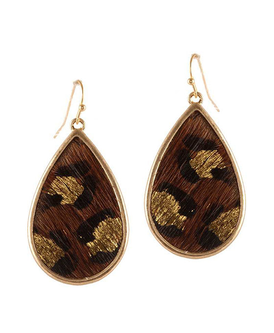 Cowhide Animal Print Earring