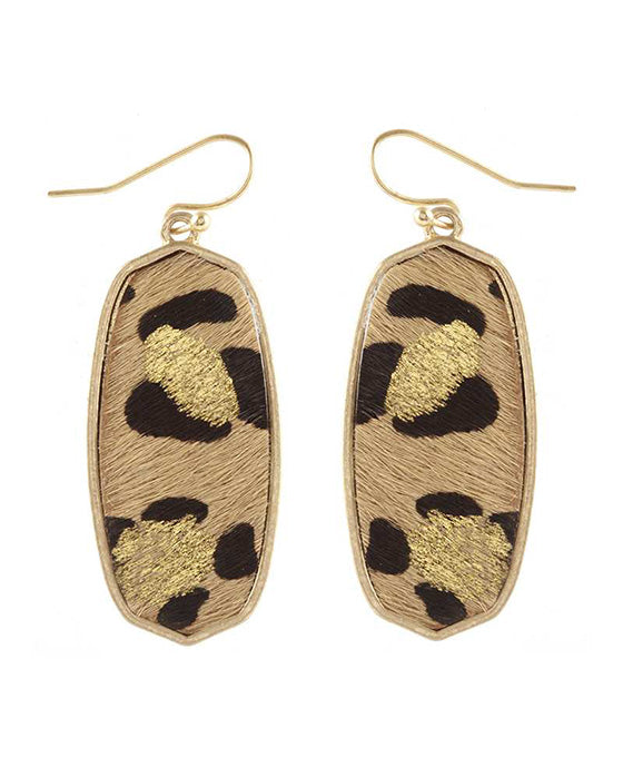 Cowhide Animal Print Baroque Earring