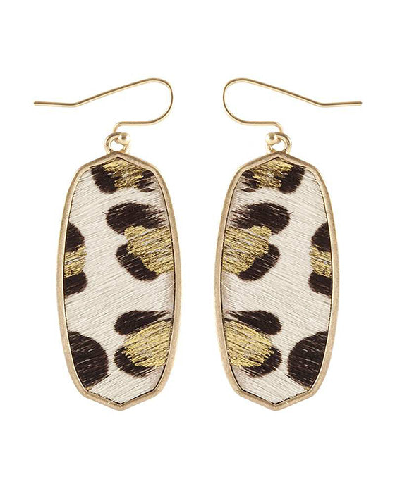 Cowhide Animal Print Baroque Earring