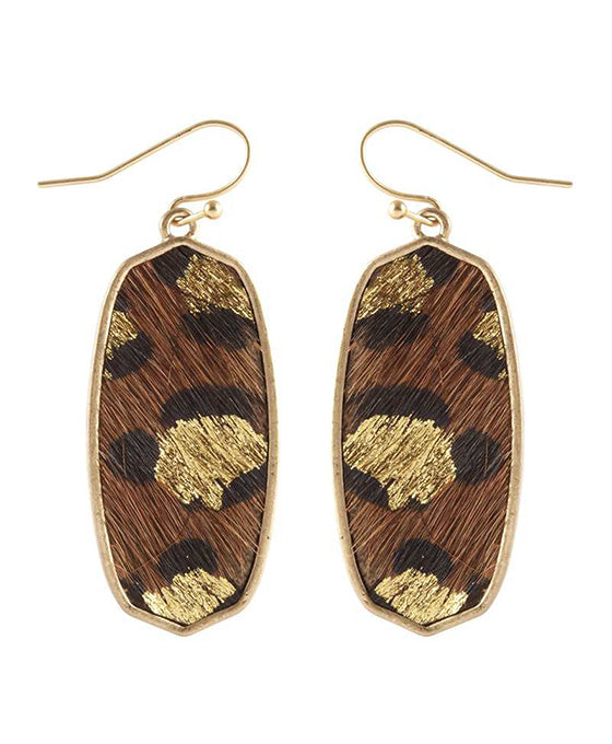 Cowhide Animal Print Baroque Earring