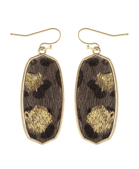 Cowhide Animal Print Baroque Earring