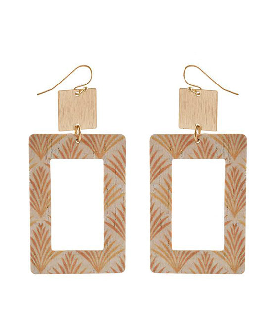 Cork Moroccan Rectangle Earring