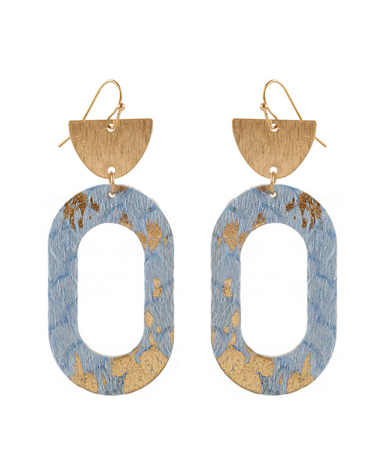 Metal Cowhide Earring