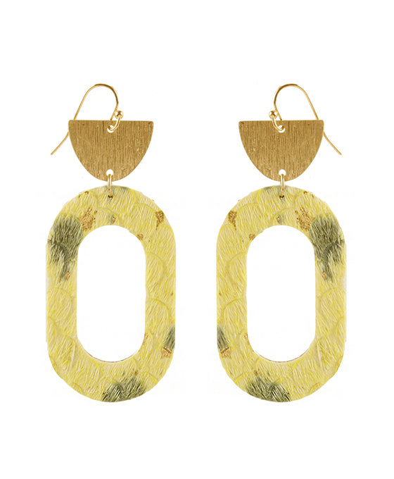 Metal Cowhide Earring