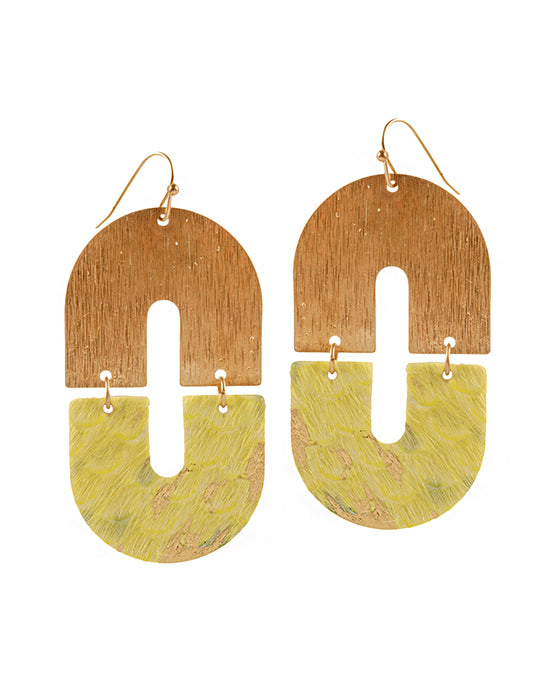 Metal Cowhide Earring