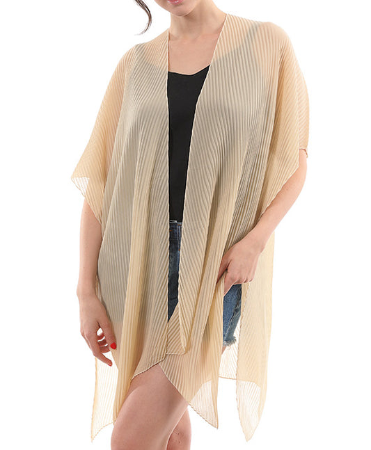 Solid Sheer Poncho Kimono