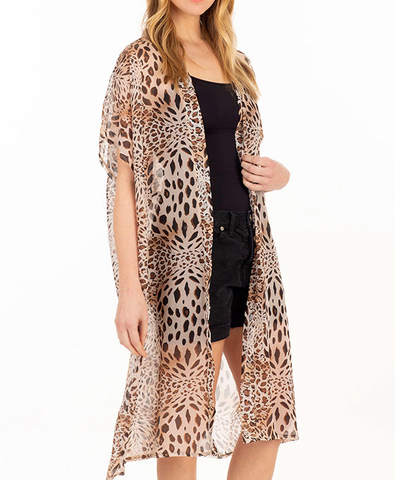 Leopard Long Kimono