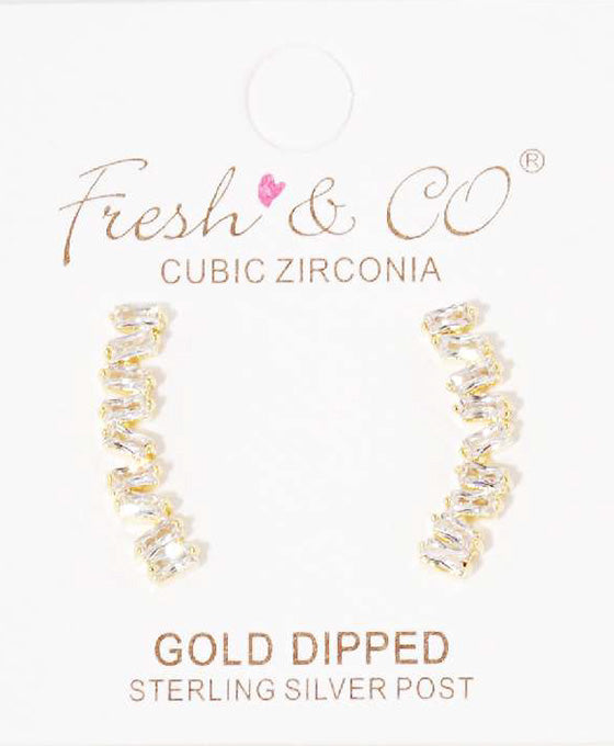 Cubic Zirconia Brass Earring