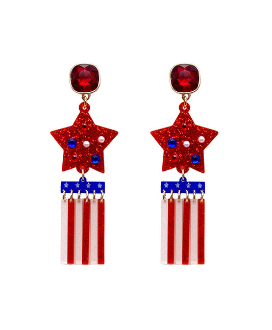 America Flag Acrylic Earring