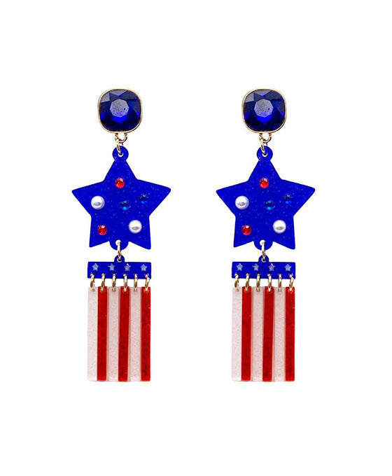 America Flag Acrylic Earring