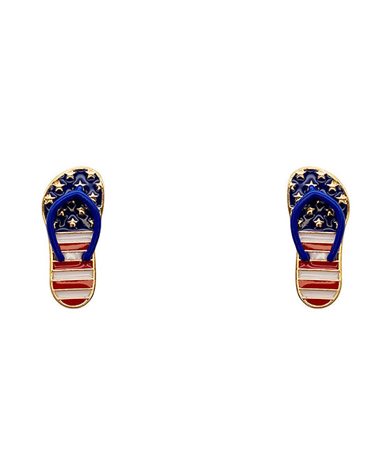 America Flag Flip Flops Earring