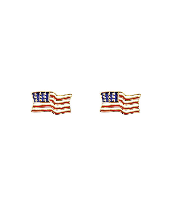 American Flag Enamel Earring