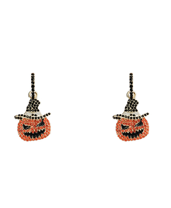 Halloween Pumpkin Hoop Earring