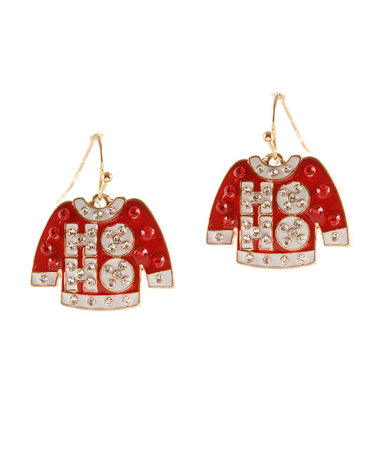 Epoxy Pave Christmas Earring