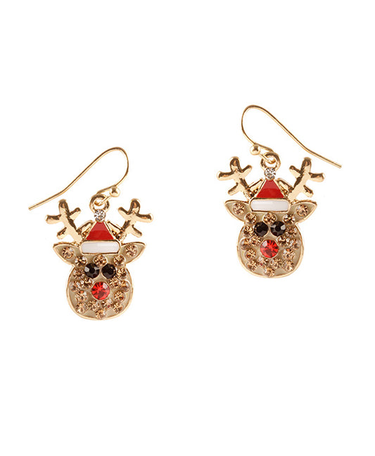 Metal Christmas Paveball Earring