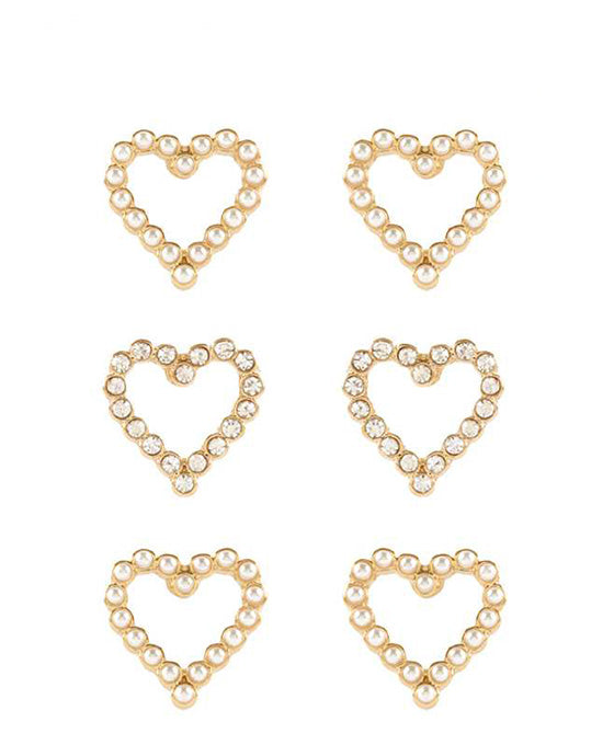 Heart 3 Pair Earring