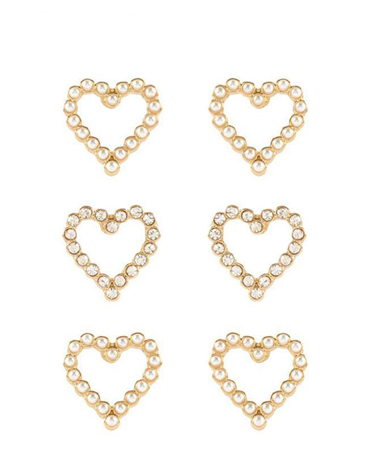 Heart 3 Pair Earring