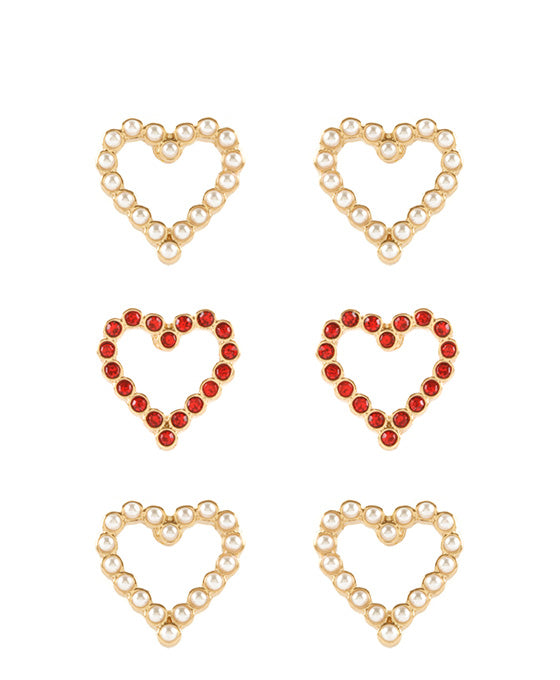 Heart 3 Pair Earring