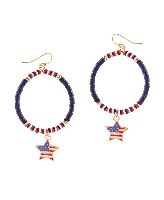 FIMO Patriot Star Earring