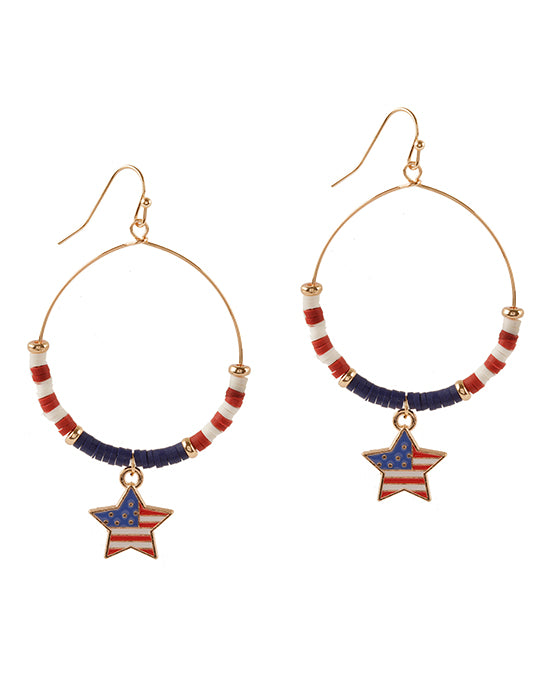 FIMO Patriot Star Earring