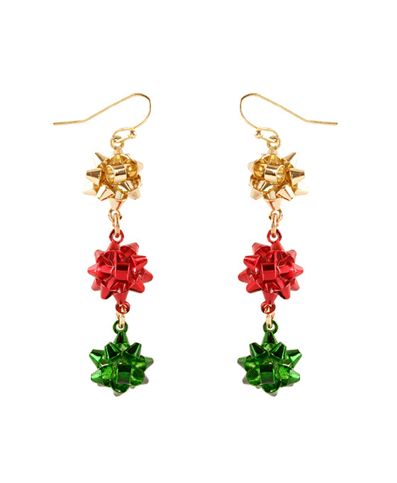 Christmas Metal Ribbon Earring