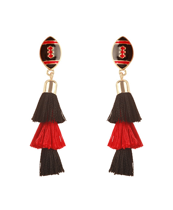 Epoxy Gameday Tassel Post Earring