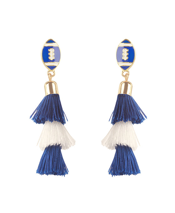 Epoxy Gameday Tassel Post Earring