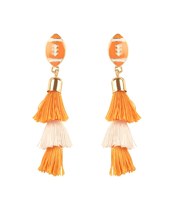 Epoxy Gameday Tassel Post Earring