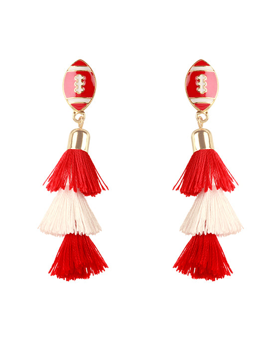 Epoxy Gameday Tassel Post Earring