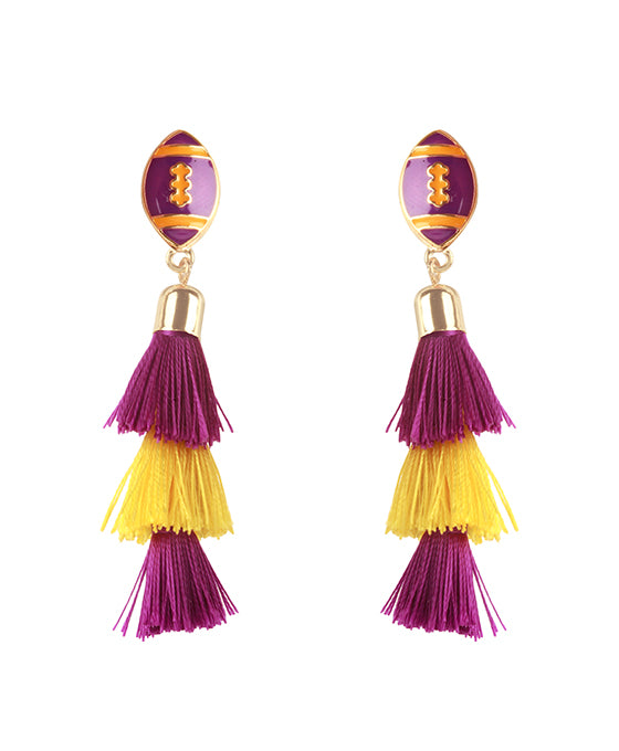 Epoxy Gameday Tassel Post Earring