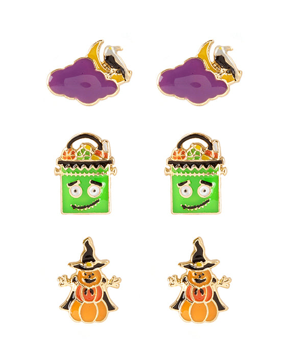 Epoxy 3 Pair Halloween Earring