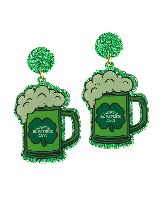 Acrylic Saint Patricks Post Earring