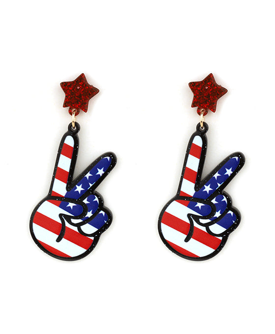 Acrylic July Patriot Post Earring