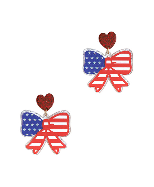 Acrylic July Patriot Post Earring