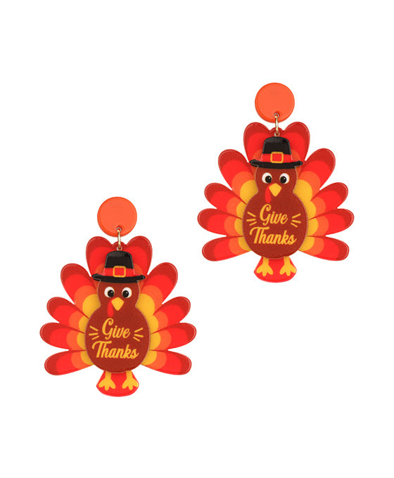 Acrylic Thanksgiving Post Earring