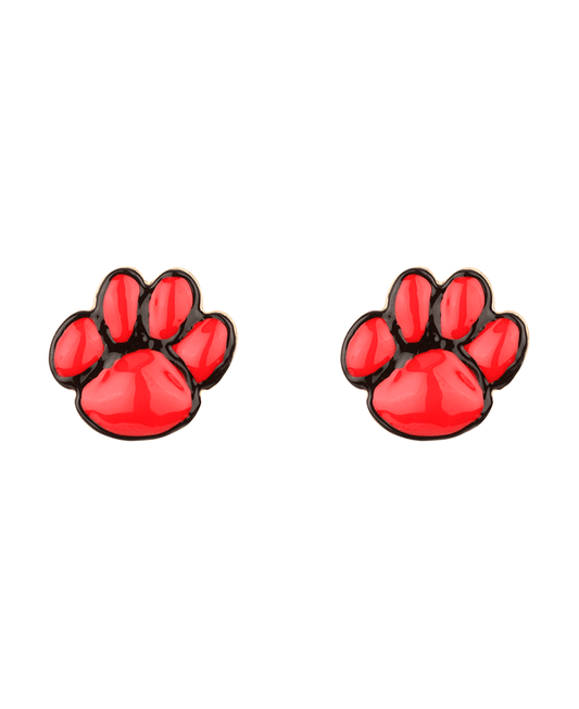 Metal Epoxy Gameday Paw Post EArring