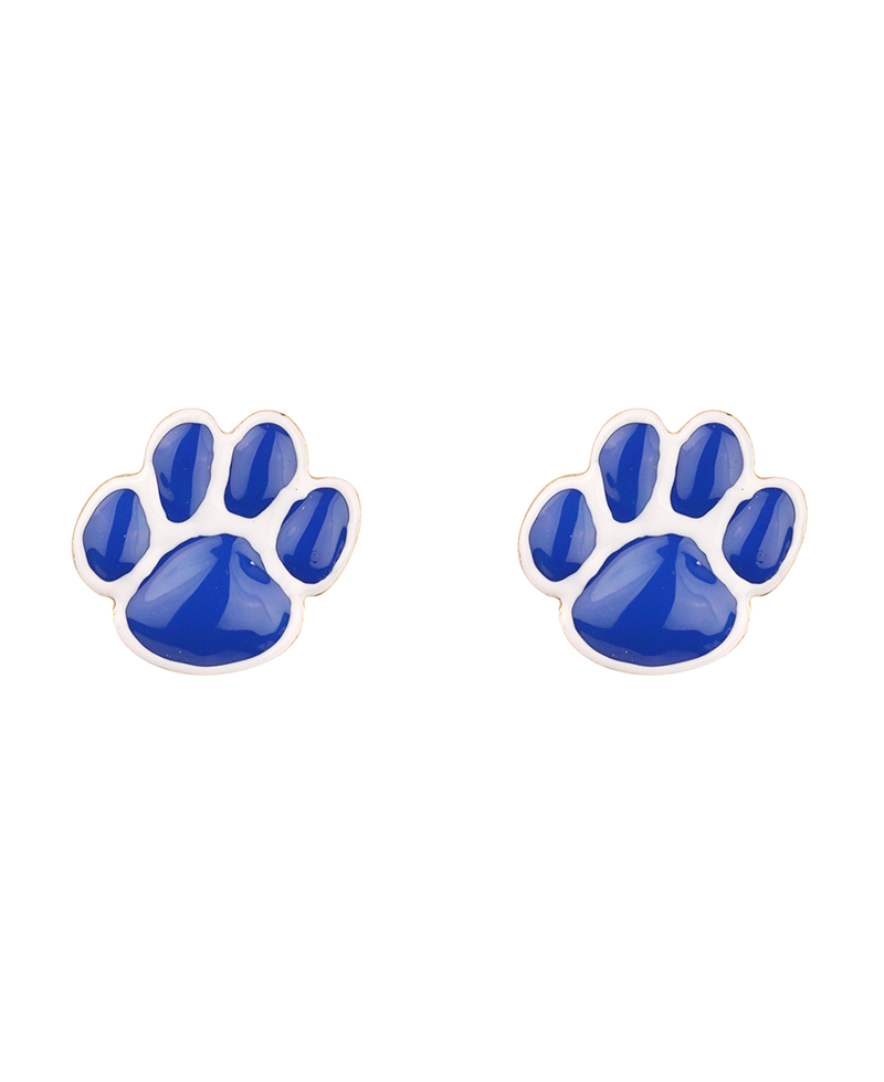 Metal Epoxy Gameday Paw Post EArring