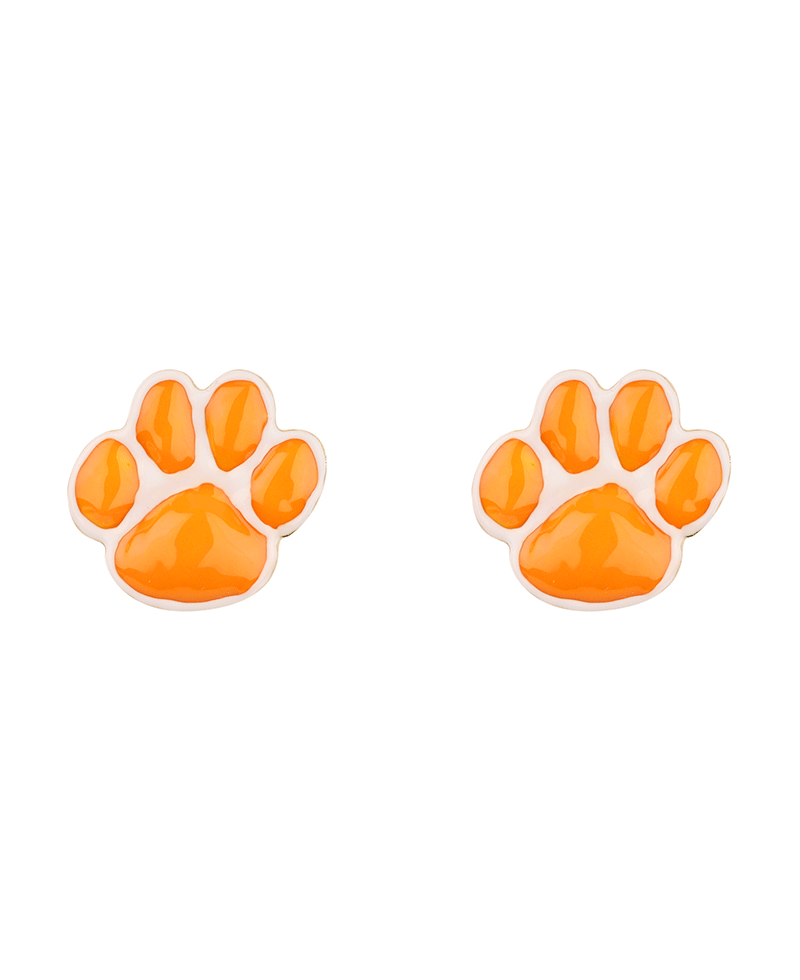 Metal Epoxy Gameday Paw Post EArring