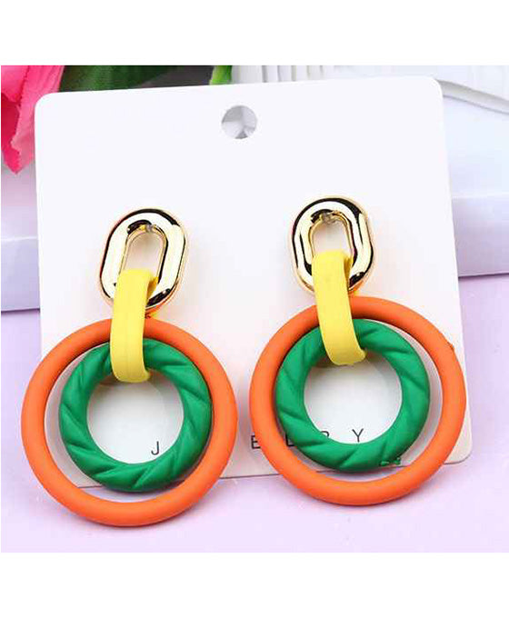 Multi Color Circle Earring