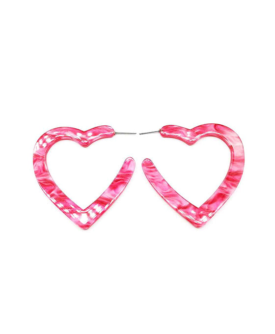 Acetate Heart Earring