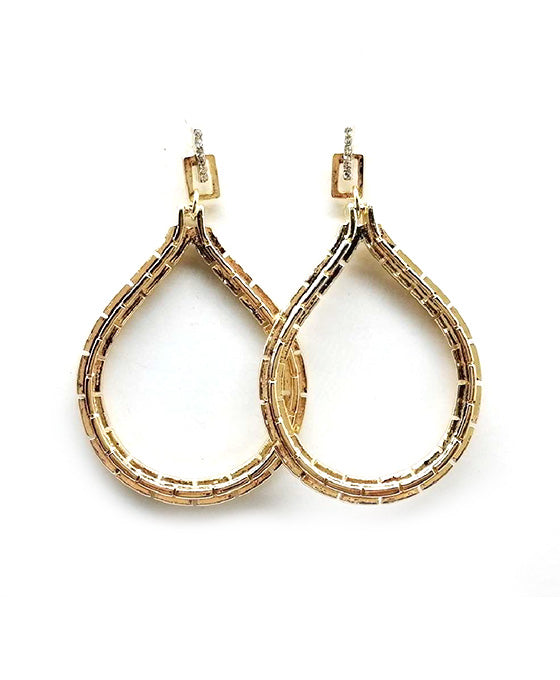 Metal Oval Shape Post Earring