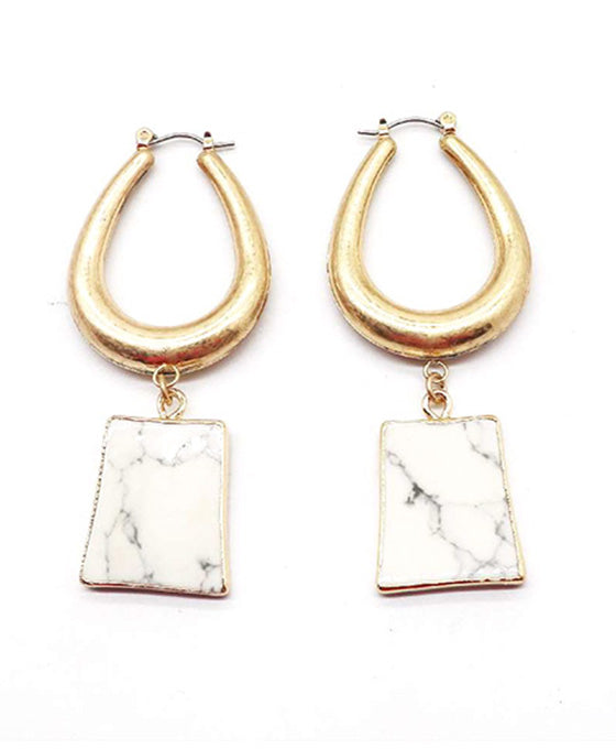 Metal w/ Natural Stone Earring