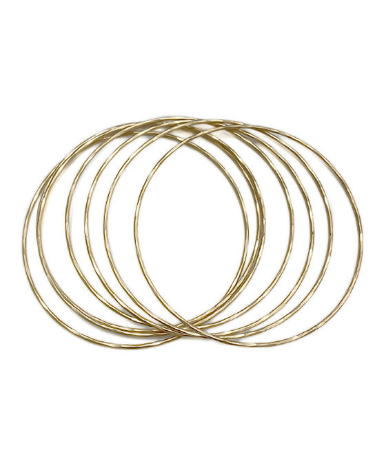 7 Set Hammered Thin Texture Bangles