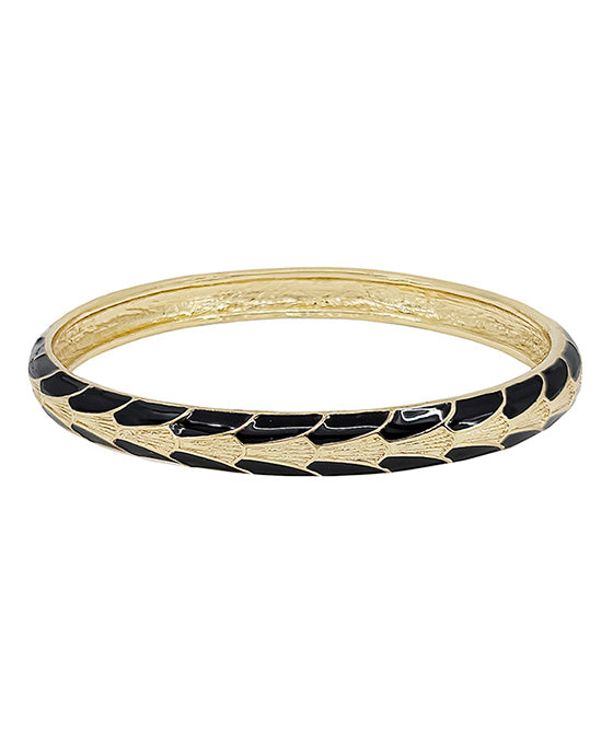 Geo Pattern Colored Metal Bangle